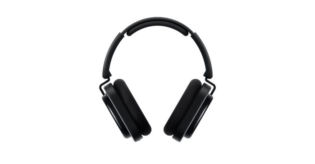 A front-facing studio portrait of the Nothing Headphone (a) in black against a white background. The shot highlights the symmetrical industrial design, the slim headband, and the bold oval earcups that define Nothing’s modern audio aesthetic.